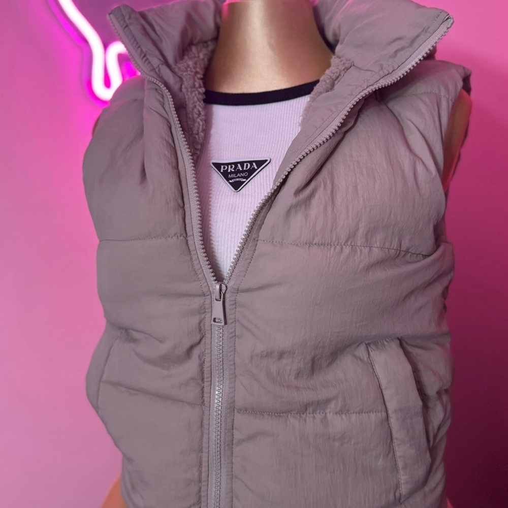 Women's Beige Puffer Vest